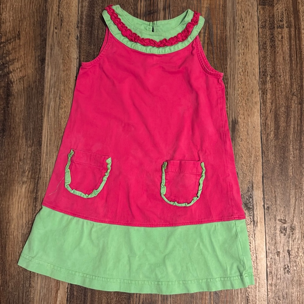 Hanna Andersson Sleeveless Dress, Girls Size 4T, 100cm , EUC